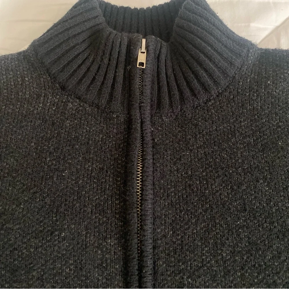 Goodfellow Men's Black Zip-Up Sweater Size Large with Pockets